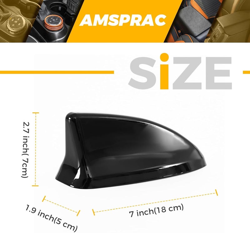AMSPRAC for 11th Gen Civic Antenna Topper,Car Roof Shark Fin Antenna Cover Cap Shell Trim for Honda Civic 11th Generation 2022 2023 2024,Exterior Decor Topper Antenna Aerial Cap Trim,Black - Image 5